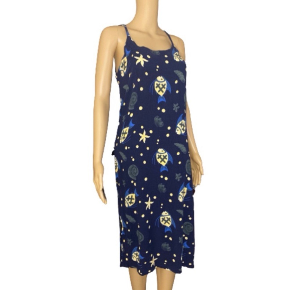 Island imports dark blue vintage bathing suit cover/beach dress